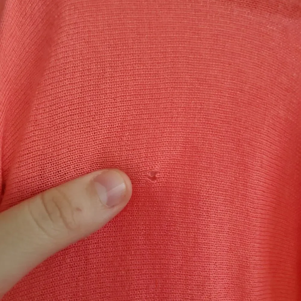 Calypso St Barth Coral 100% Cashmere Waterfall Open Front Cardigan Size M Preppy